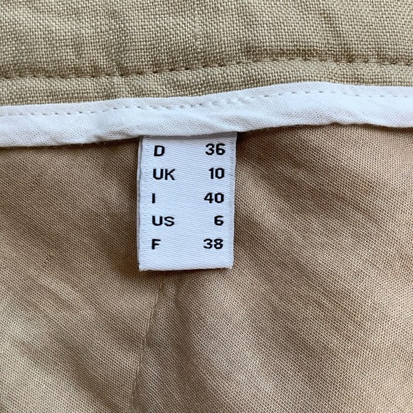 ESPRIT Tan Belted Linen Bermuda Shorts Size 6 - Picture 13 of 16